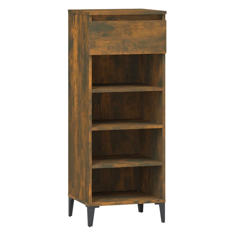 Rack de chaussures Vidaxl 40x36x105 cm Couleur de chêne fumé en bois transformé