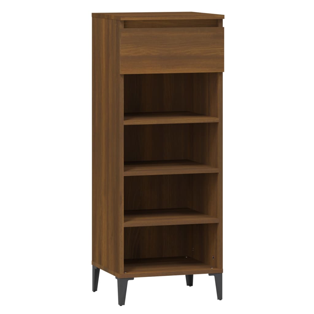 Rack de chaussures Vidaxl 40x36x105 cm Couleur de chêne brun en bois transformé