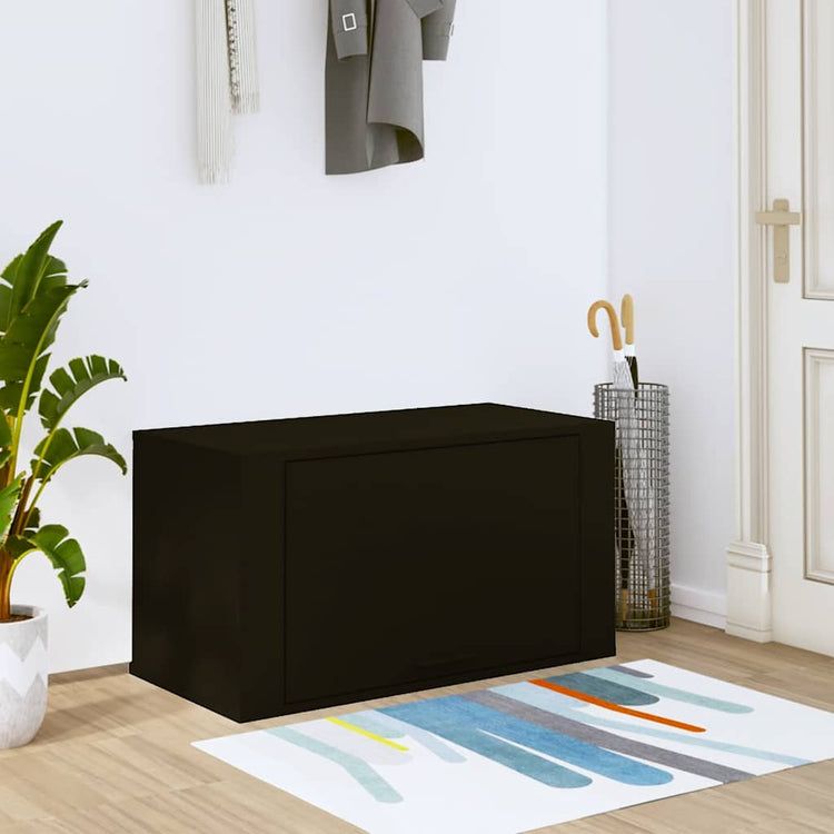 Armoire à chaussures murales vidaxl 70x35x38 cm en bois de bois propriété noir