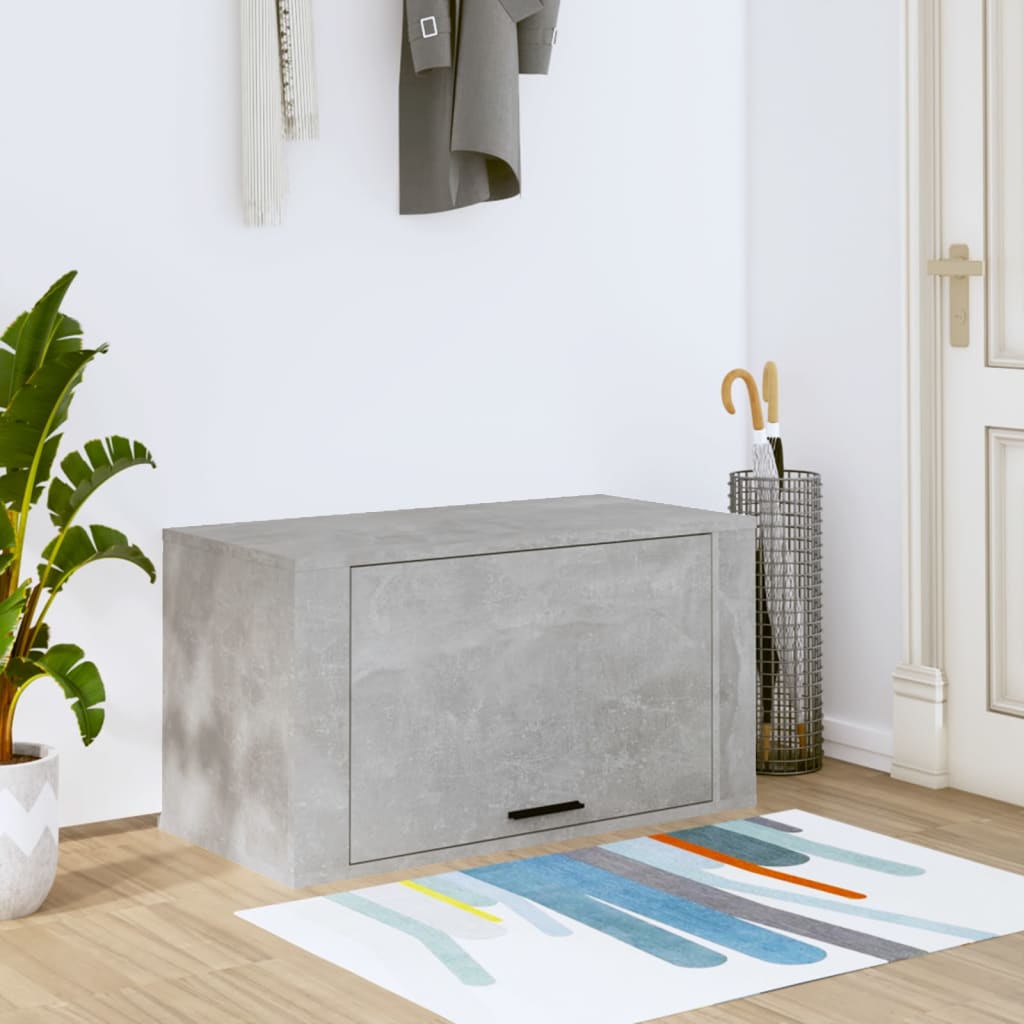 Vidaxl Wall Shoe Cabinet 70x35x38 cm Béton de béton en bois transformé