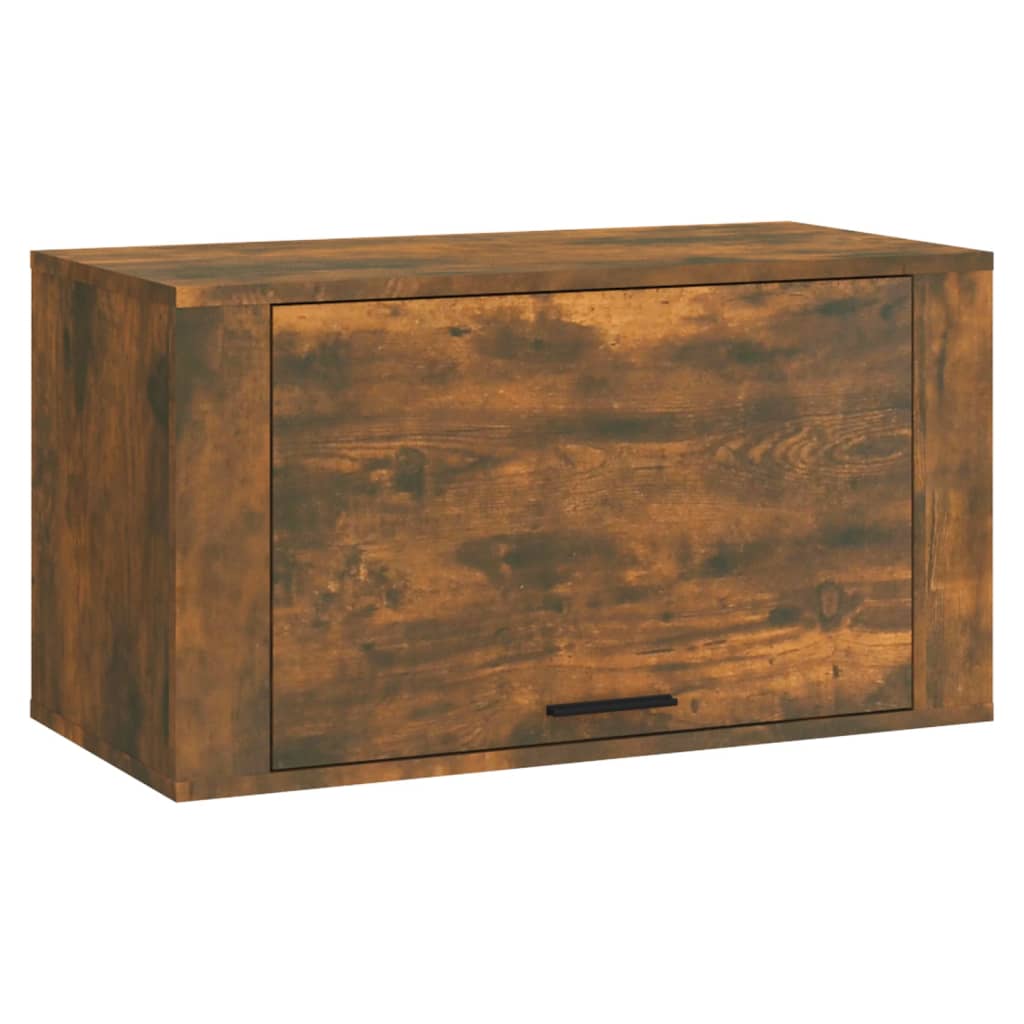 Armoire à chaussures murales vidaxl 70x35x38 cm en pin de pin massif en chêne fumé