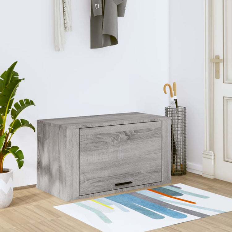 Armoire à chaussures murales vidaxl 70x35x38 cm en pin solide sonoma gris