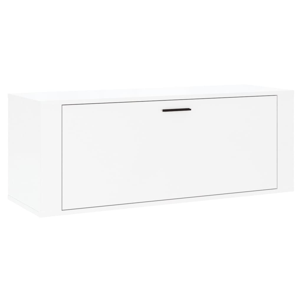 Armoire à chaussures murales vidaxl 100x35x38 cm en bois de bois haute brillant blanc