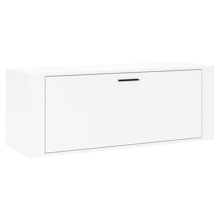 Armoire à chaussures murales vidaxl 100x35x38 cm en bois de bois haute brillant blanc