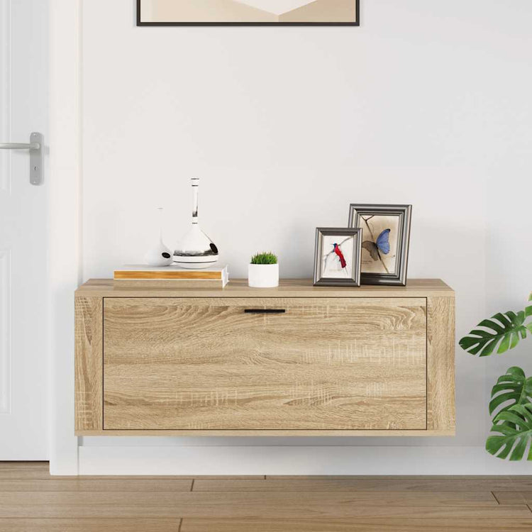 Armoire à chaussures de mur vidaxl 100x35x38 cm en bois de bois de bois de bois de sonoma