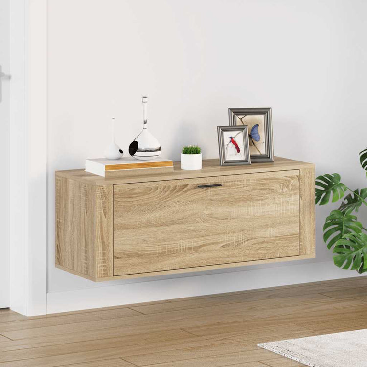 Armoire à chaussures de mur vidaxl 100x35x38 cm en bois de bois de bois de bois de sonoma