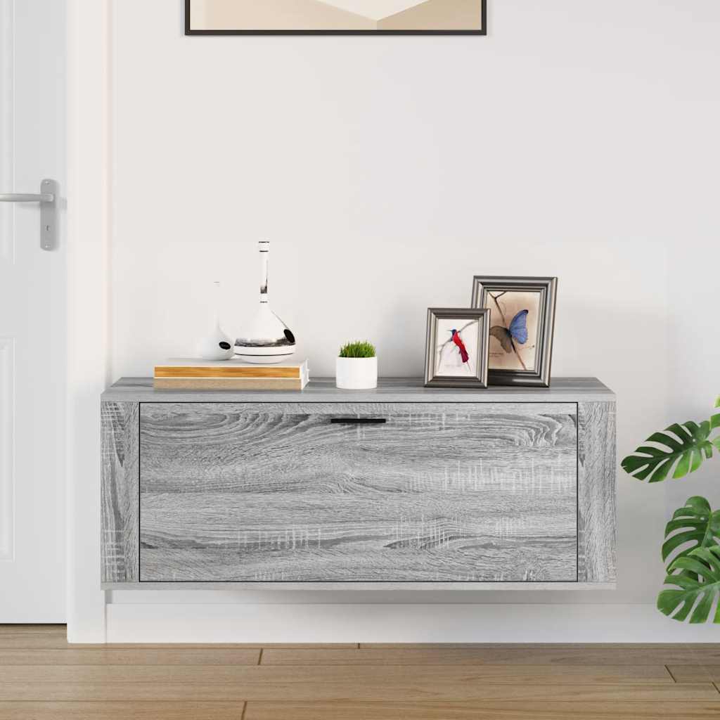 Armoire à chaussures murales vidaxl 100x35x38 cm en bois de bois de gris sonoma