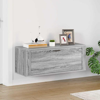 Armoire à chaussures murales vidaxl 100x35x38 cm en bois de bois de gris sonoma