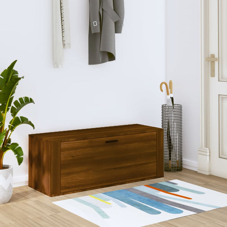 Mur de l'armoire à chaussures Vidaxl - Mouplé 100x35x38cm Browniken en bois transformé 100x35x38cm
