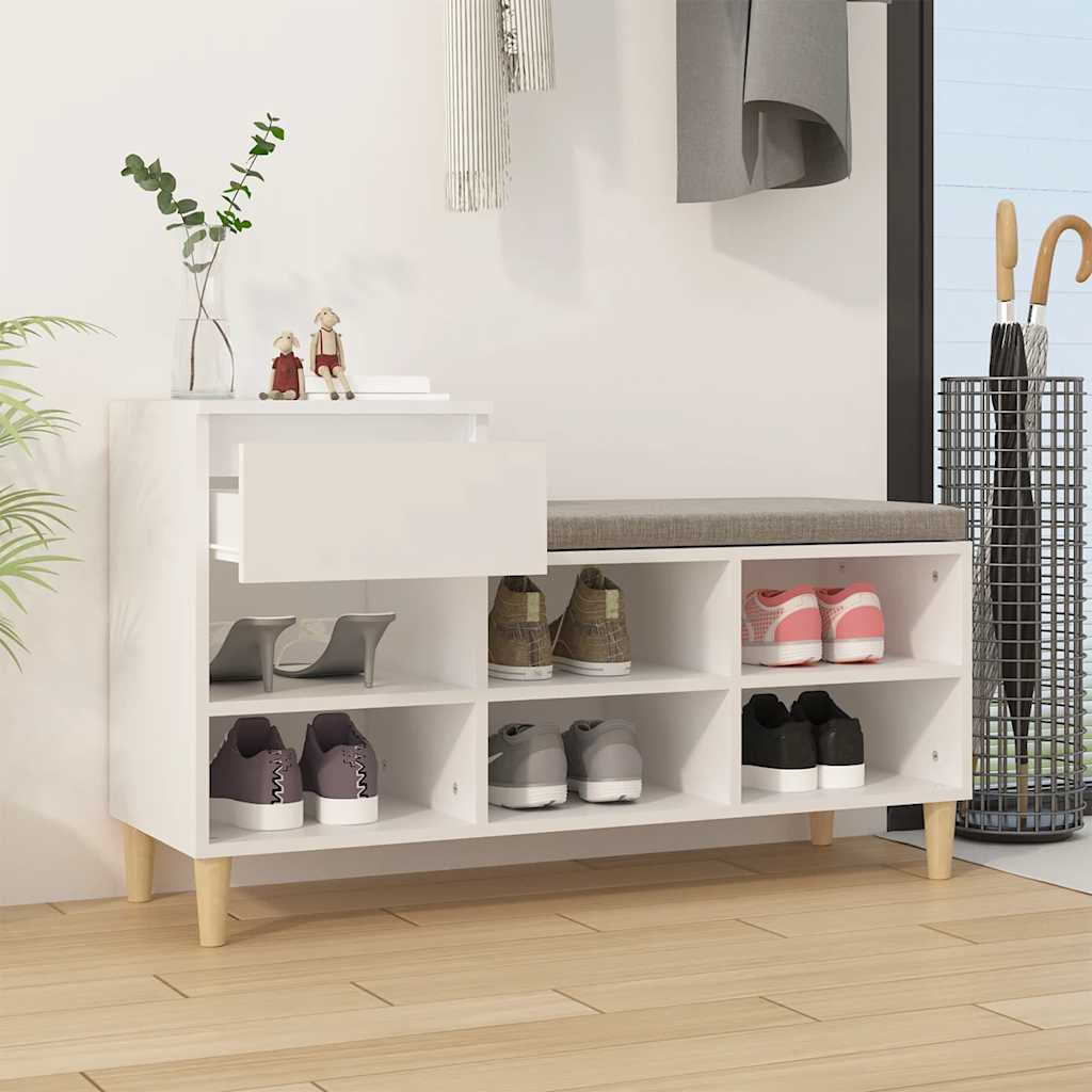 Vidaxx meuble à chaussures 102x36x60 cm bois d'ingénierie blanc