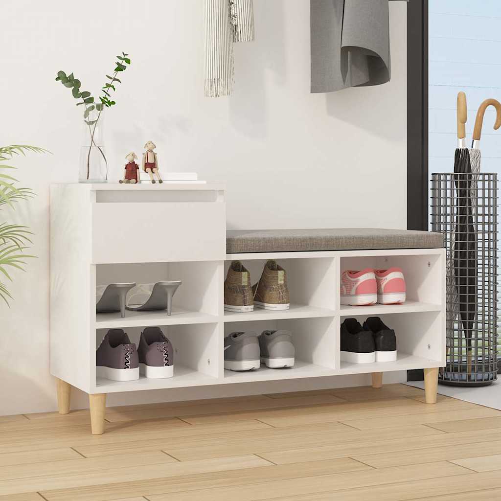 Vidaxx meuble à chaussures 102x36x60 cm bois d'ingénierie blanc