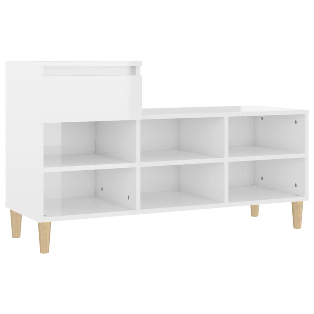 Armoire à chaussures Vidaxl 102x36x60 cm en bois de bois haut blanc