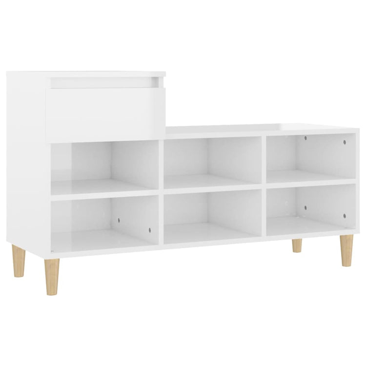Armoire à chaussures Vidaxl 102x36x60 cm en bois de bois haut blanc