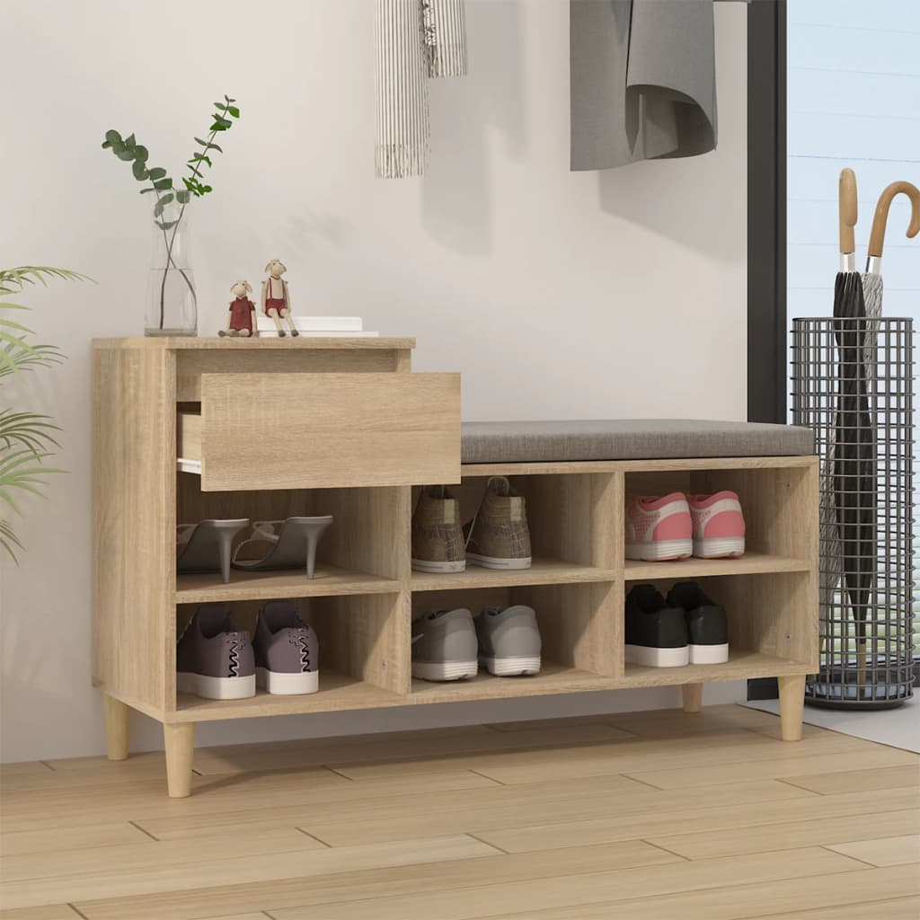 VidaXL armoire à chaussures 102x36x60 cm bois d'ingénierie chêne sonoma