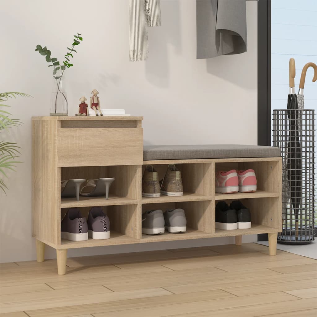 VidaXL armoire à chaussures 102x36x60 cm bois d'ingénierie chêne sonoma