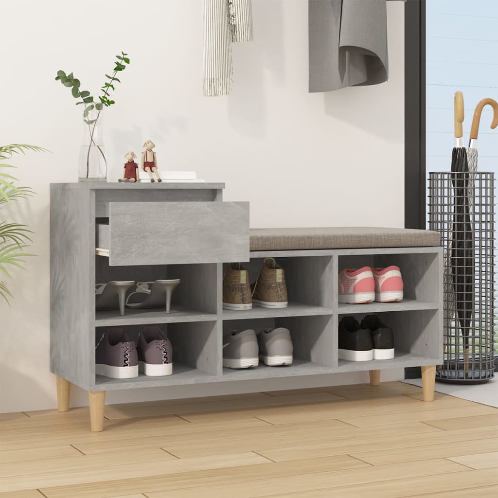 Vidaxx meuble à chaussures 102x36x60 cm dérivé du bois béton gris