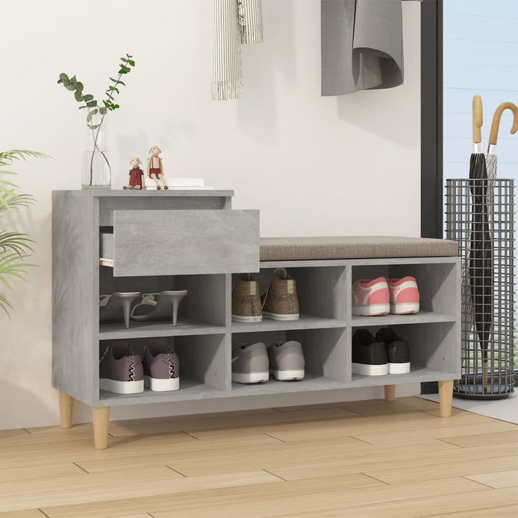 Vidaxx meuble à chaussures 102x36x60 cm dérivé du bois béton gris