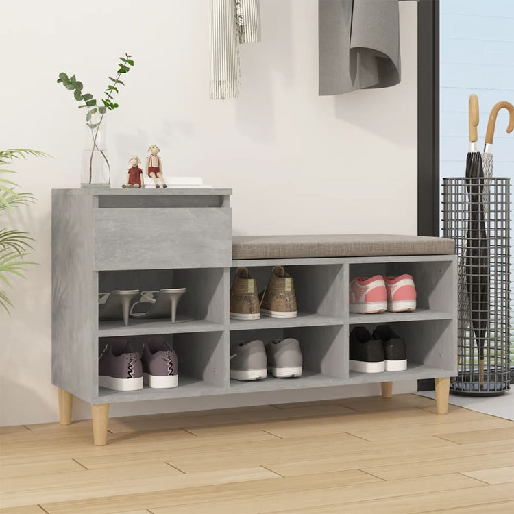 Vidaxx meuble à chaussures 102x36x60 cm dérivé du bois béton gris