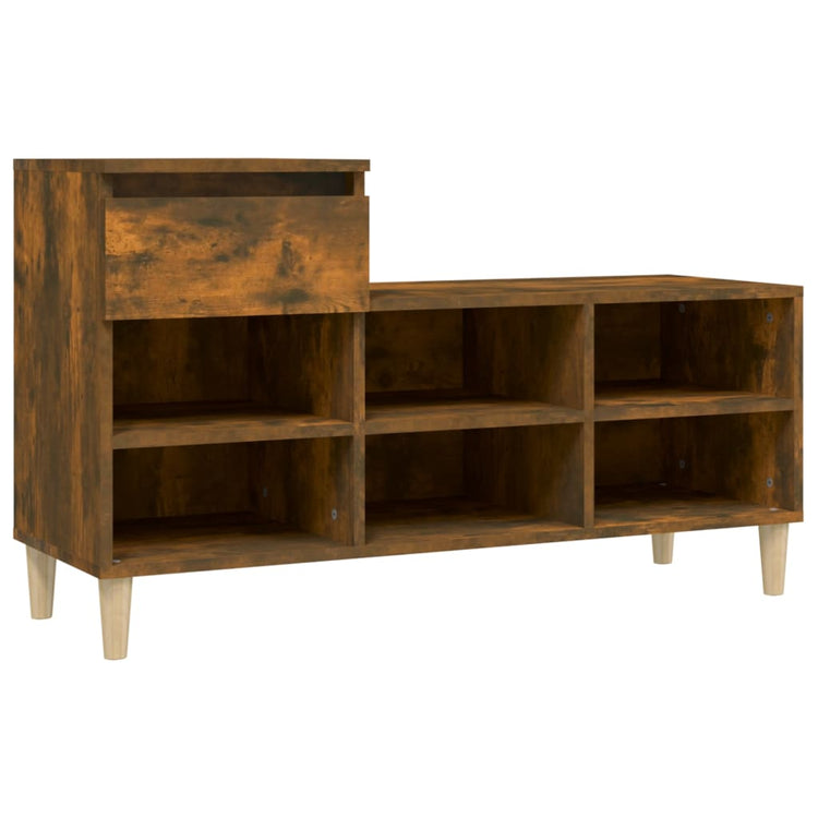 Armoire à chaussures Vidaxl 102x36x60 cm en bois de bois de bois fumé coloré