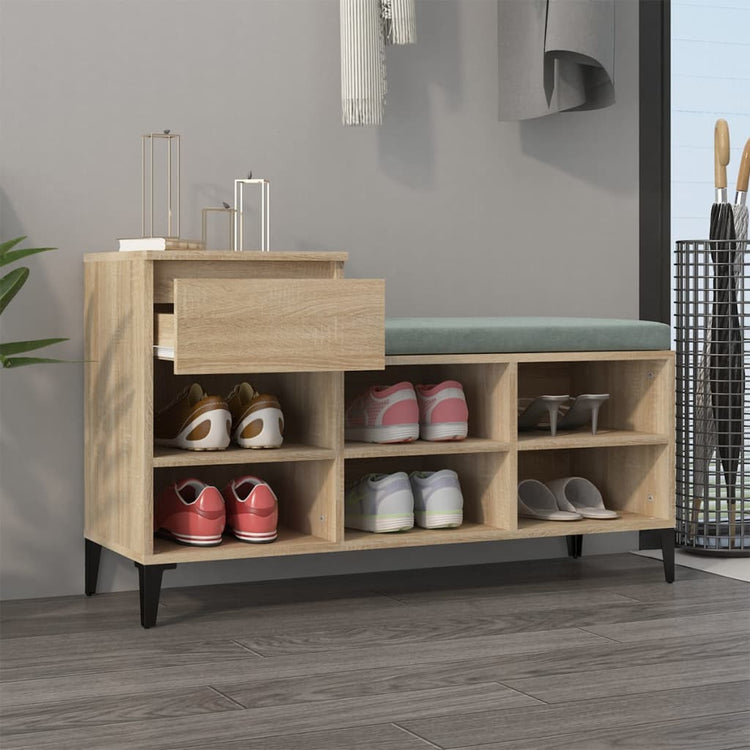 VidaXL armoire à chaussures 102x36x60 cm bois d'ingénierie chêne sonoma
