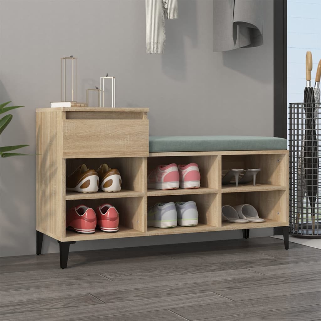 VidaXL armoire à chaussures 102x36x60 cm bois d'ingénierie chêne sonoma
