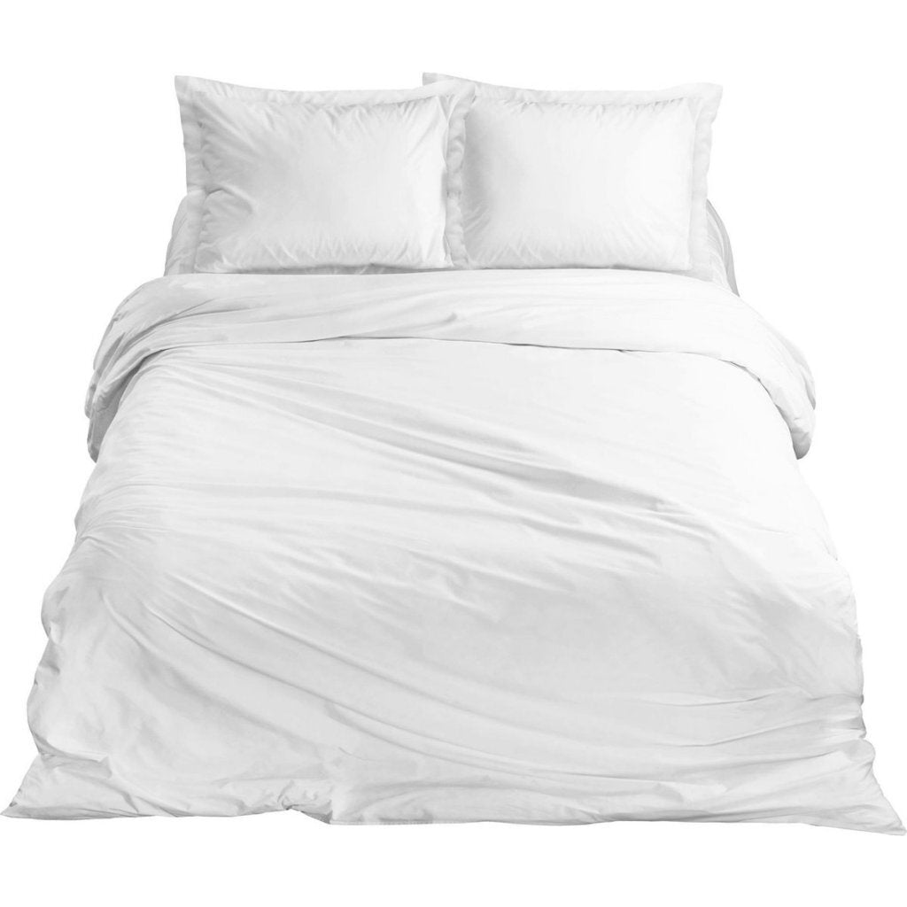 Dix coton coton satin single couvercle de couette 140x200 220 cm blanc