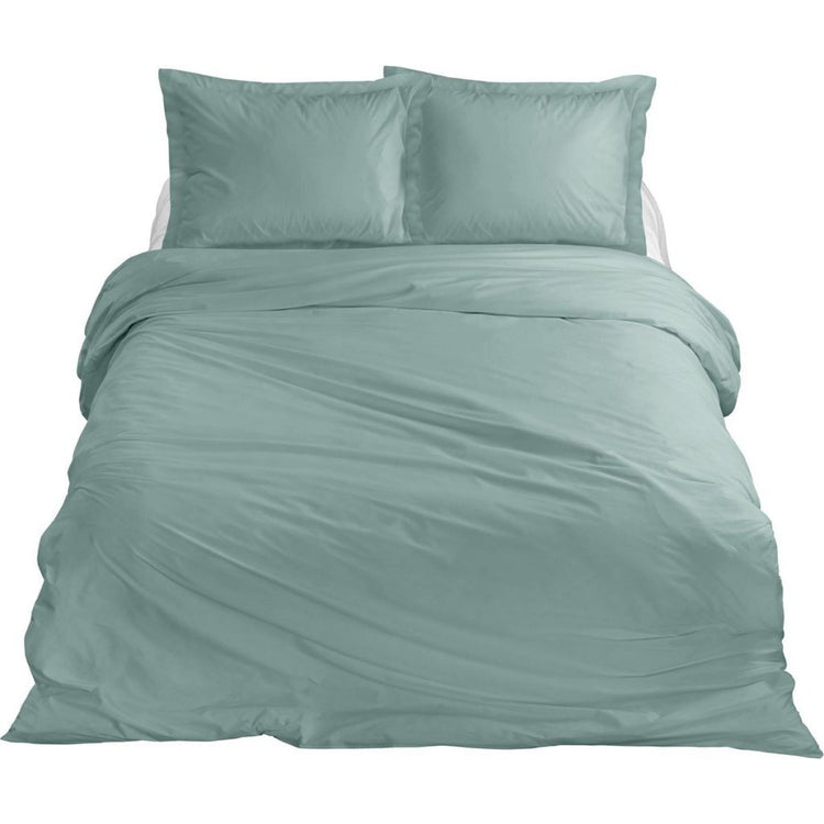 Dix cate coton satin lits-jumeaux couvercle de couette 240x200 220 cm menthe