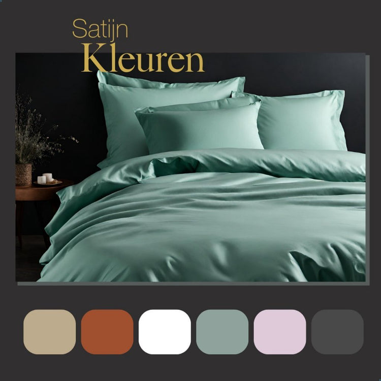 Dix cate coton satin lits-jumeaux couvercle de couette 240x200 220 cm menthe