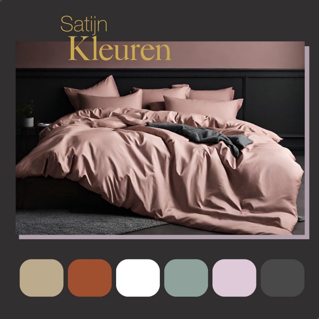 Dix cate coton satin lits-jumeaux couvercle de couette 240x200 220 cm rose