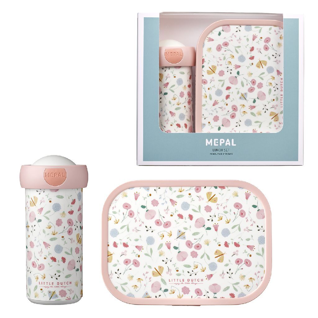 Déjeuner du mépal fleurs et papillons