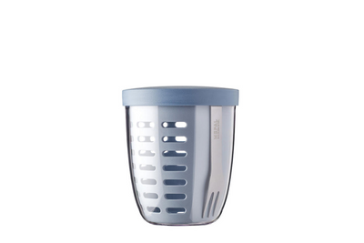 Mepal - pot légumes fruits ellipse - 600 ml - incl. fourchette - bleu nordique