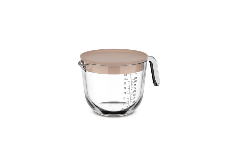 Tasse de mesure de verre 1L avec craie de couvercle