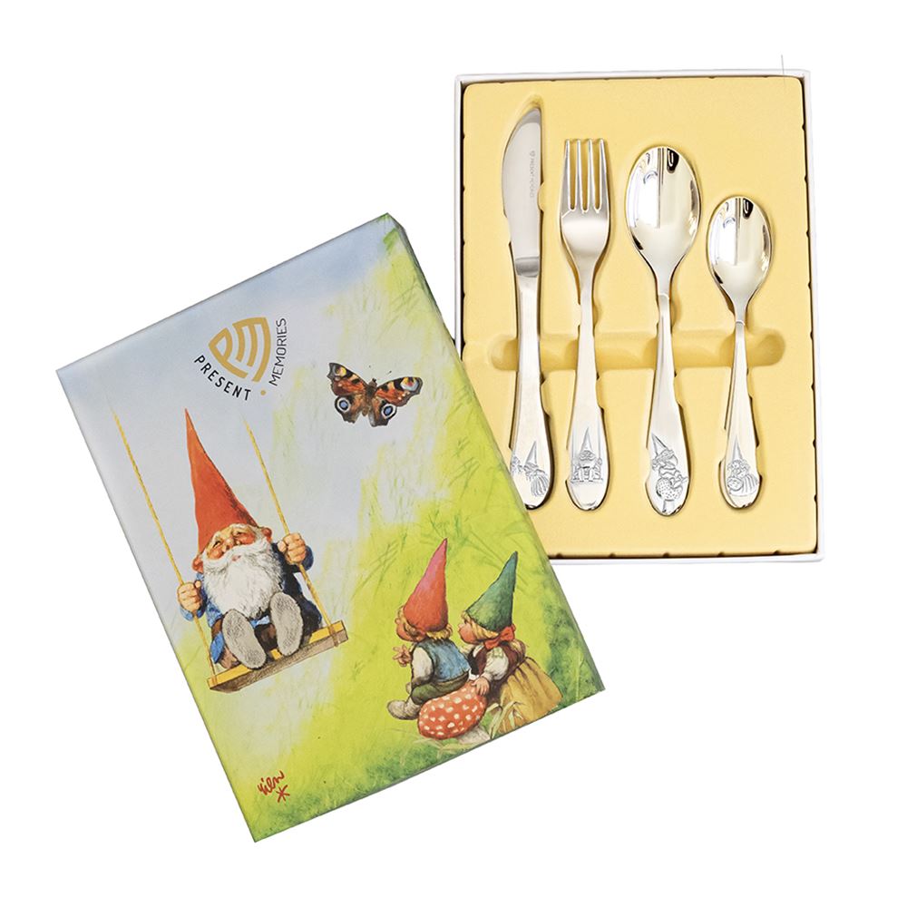 Couverts enfant - 4 pièces - gnome - rien