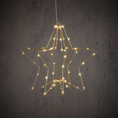 Edelman étoile suspendue or blanc chaud 60led bo - h32xd30cm | 3 pièces