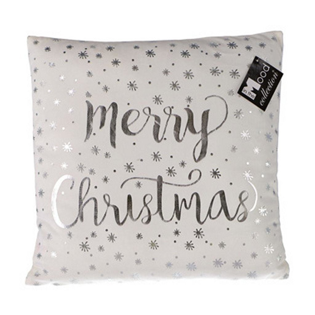 Dans la collection d'humeur dans la collection d'humeur joyeux Noël coussin blanc 40x40x10 cm