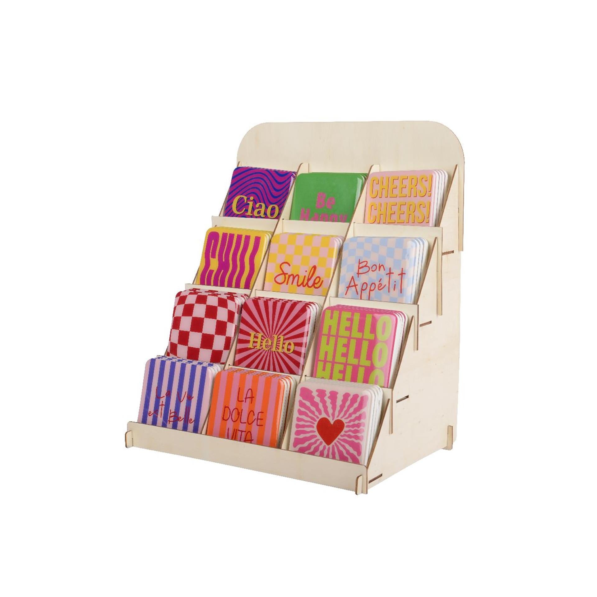 Enseigne déco Decoris avec texte bois 9,5x9,5x0,5cm