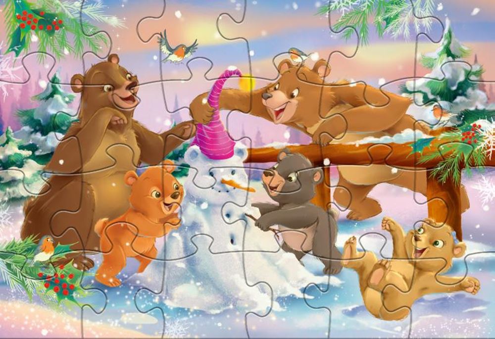 Rebo Productions Christmas Bears Legpuzzel Junior 24 24 pièces