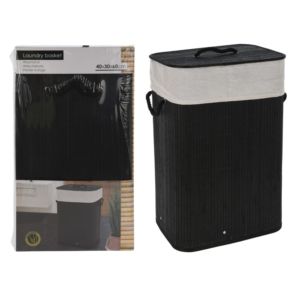 Solutions de salle de bain Solutions de salle de bain panier de linge pliable noir