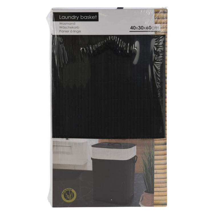 Solutions de salle de bain Solutions de salle de bain panier de linge pliable noir