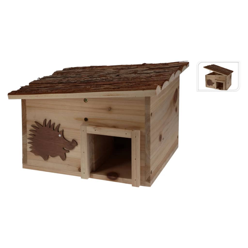 Progarden Progarden Hedgehog House 34x28x22 cm Bois avec écorce d'arbre