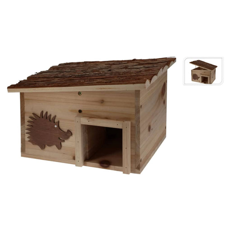 Progarden Progarden Hedgehog House 34x28x22 cm Bois avec écorce d'arbre