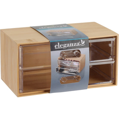Organisateur en bambou Eleganza Eleganza avec 2 tiroirs 18.5x11.5x9,3 cm