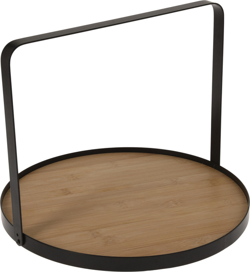 Métal de bambou de plateau de service, 35 cm