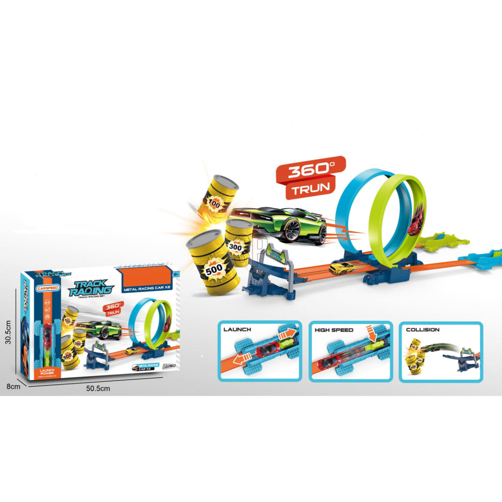 Tend Toys Auto Racebaan Looping Play set avec 2 voitures