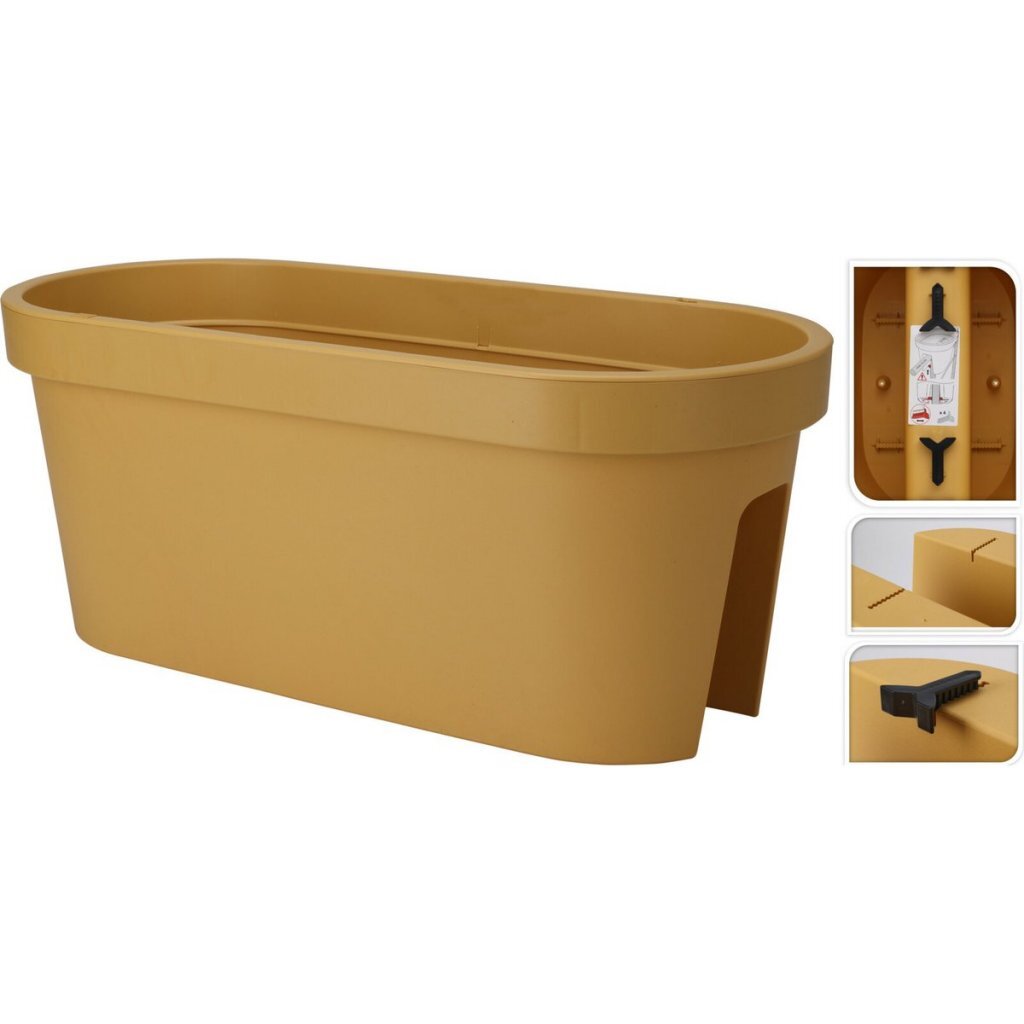 Bac de balcon de jardin Pro 60x28x25 cm jaune ocre