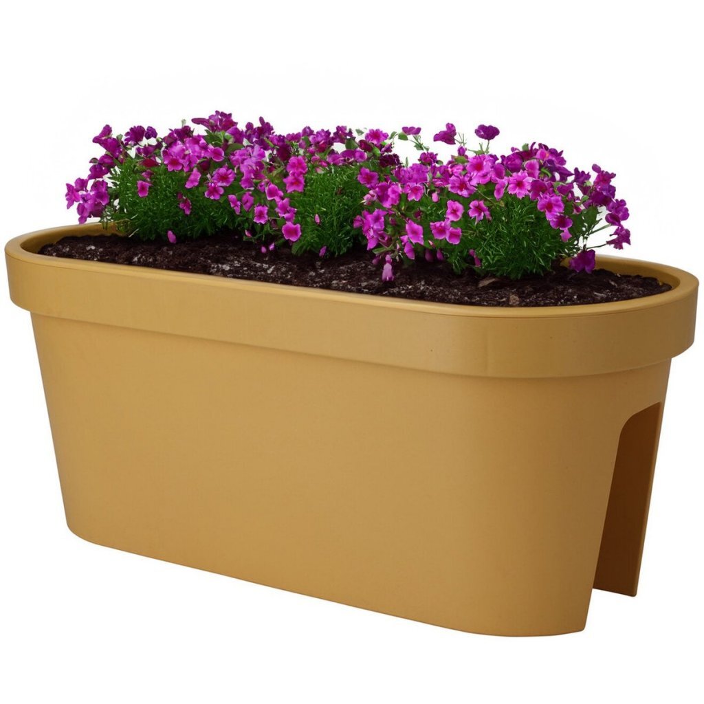 Bac de balcon de jardin Pro 60x28x25 cm jaune ocre