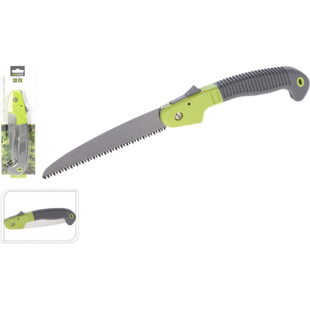 Scie à branches de jardin Pro pliable 18 cm vert gris