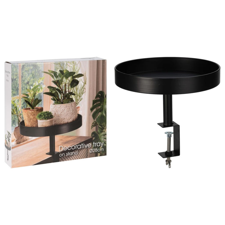 H S Collection H S Collection Plateau avec pince décorative 28x26 cm noir