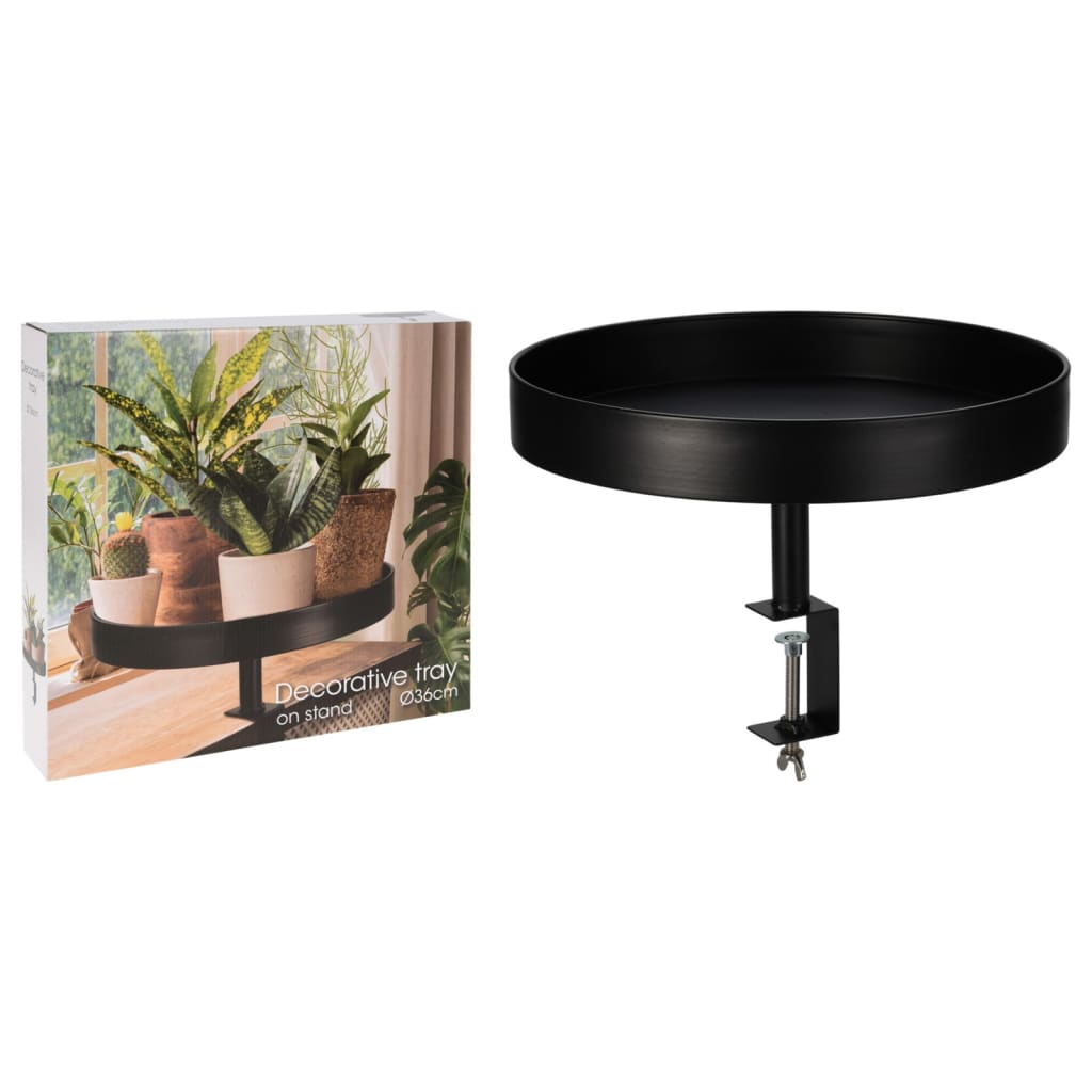 H S Collection H S Collection Plateau avec pince décorative 36x26 cm noir