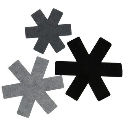 Excellent ustensiles de maison Protégeurs de casseroles 38-26 cm 6 pièces gris noir